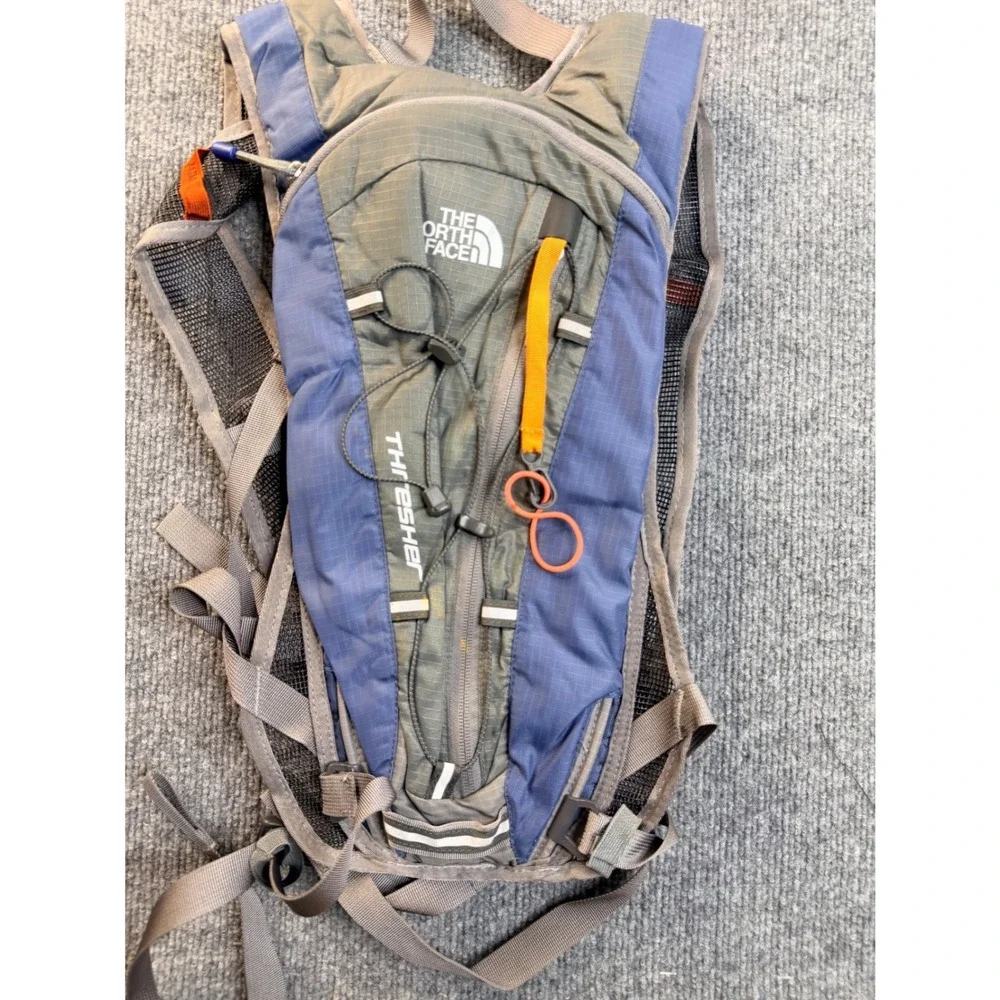 The North Face Thresher Hydration Pack Backpack Blue Grey Hiking Biking Tactical